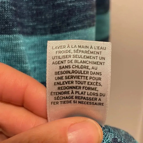 Caslon woman’s blue and turquoise striped three quarter length shirt - Picture 8 of 8